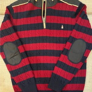 Hush Puppies Dark Red/Navy Striped Zip-Up Sweater